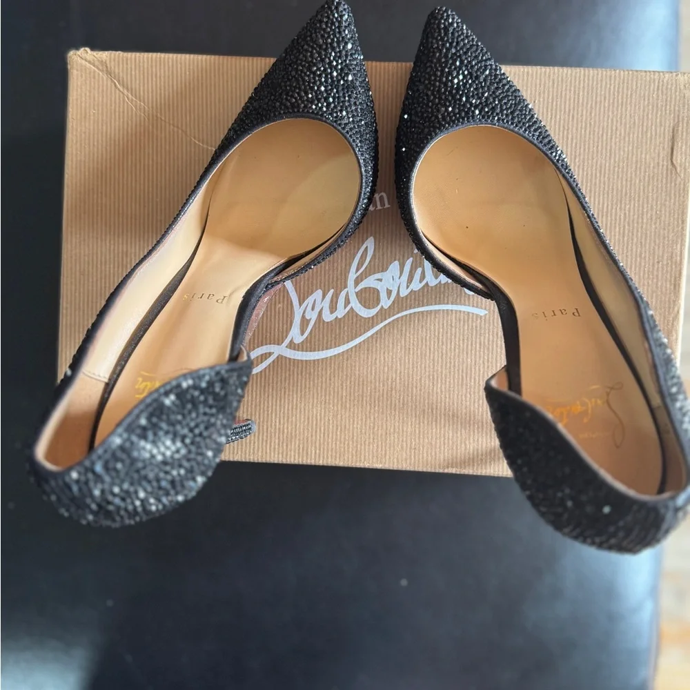 Christian Louboutin Black Glitter Heels - Picture 3 of 10